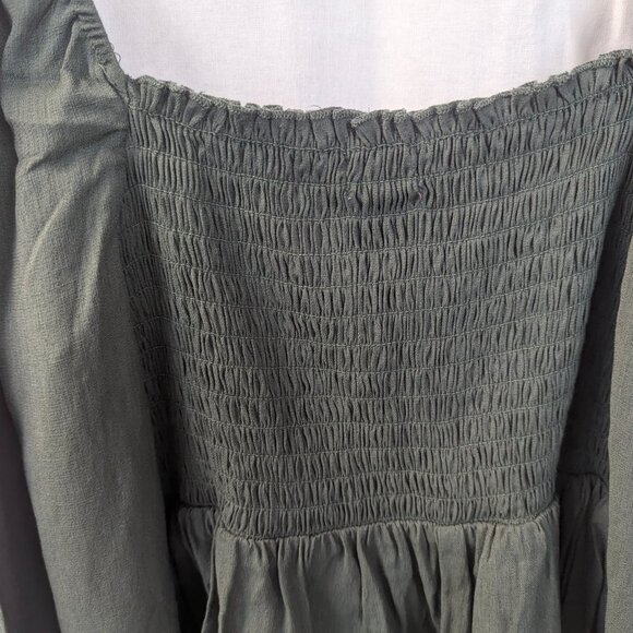 Miami for Francesca Size Medium Off-Shoulder Crop in Olive Green - Picture 4 of 13